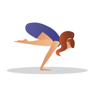 Yoga yapan hamile bir kadın. vektör tabanlı resimleme
