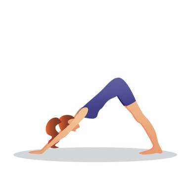 Yoga yapan bir kadın. Vektör tabanlı illüstrasyon