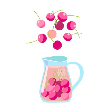 Bir sürahi içki ve böğürtlen.