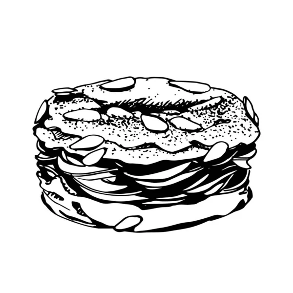 Handpaint torta vettoriale — Vettoriale Stock