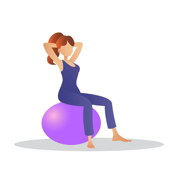 Woman doing some yoga. Vector based illustration — Stock Vector