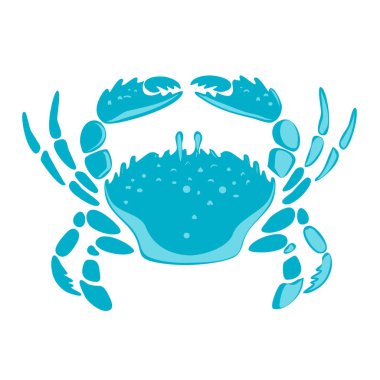 El çizimi yengeç çizimi vektör çizimi. Deniz ürünleri vektörü