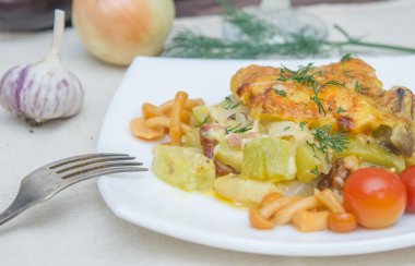 peynir pişmiş kabak ve patlıcan