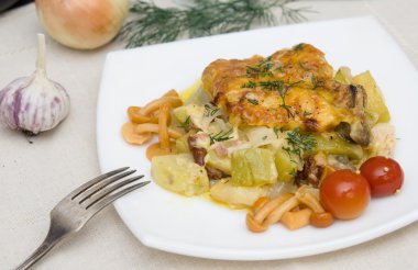 peynir pişmiş kabak ve patlıcan