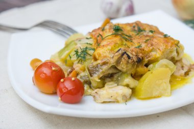 peynir pişmiş kabak ve patlıcan