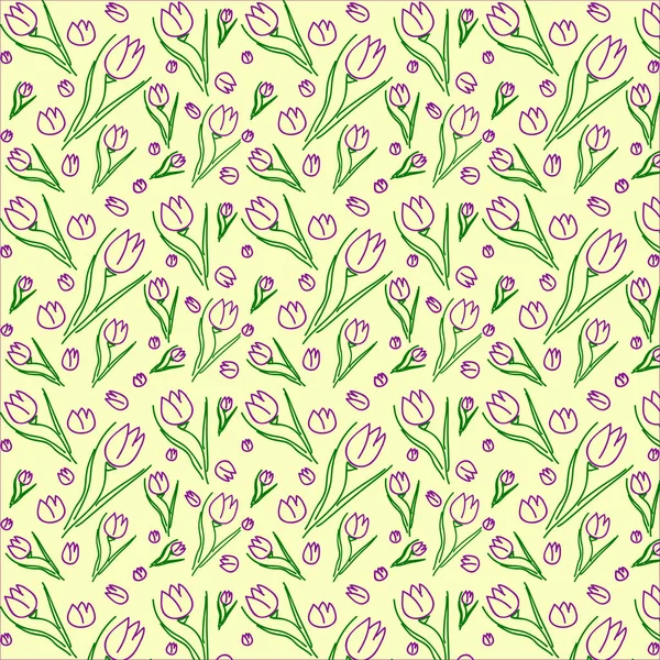 Вайолет Тюлипс Весенние Цветы — стоковый вектор