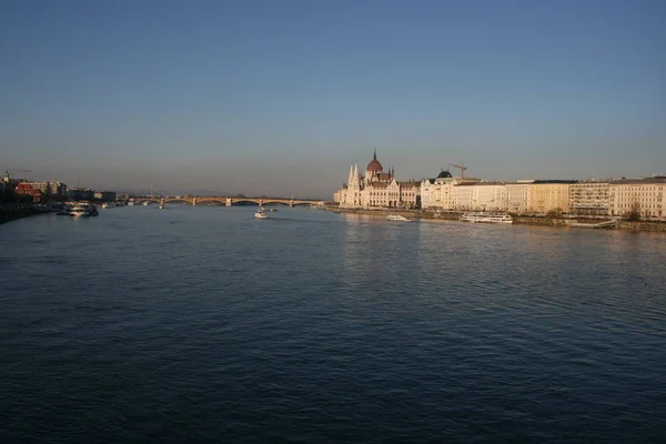 Sunset Houses Parliament Budapest — Stock Photo, Image