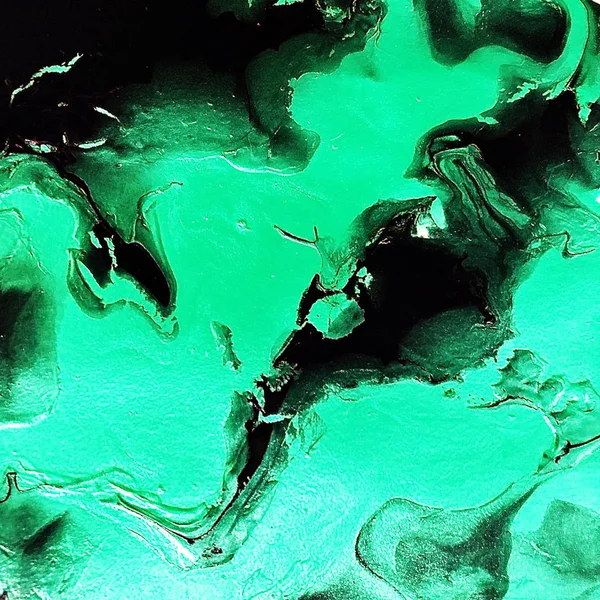 抽象的なカラフルな緑のテクスチャ流体芸術 — ストック写真