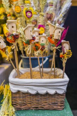 Vilnius, Litvanya bahar piyasada satılan şirin küçük iç içe geçmiş kutular