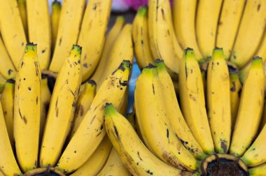 Olgun sarı küme muz arka planda Pazar, Musa (Aaa grubu) 