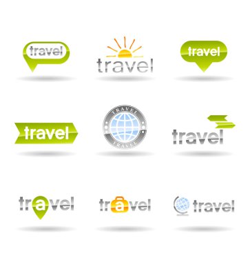 Seyahat etmek simge ve logo tasarım öğeleri