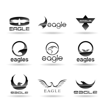 Kartal logo vektör kavramları, Şahin logo şablonu, hawk illüstrasyon