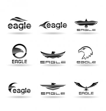 Kartal logo vektör kavramları, Şahin logo şablonu, hawk illüstrasyon