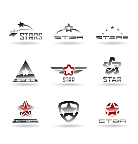Vector Star Icons Logo Design Elements Logotype Templates — Stock Vector