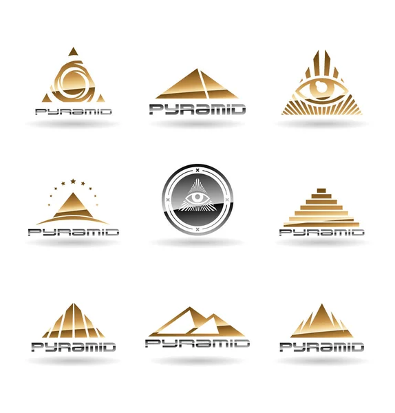 Pyramid Logo Design Elements — Stock Vector