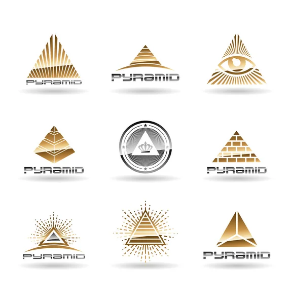 Pyramid Logo Design Elements — Stock Vector
