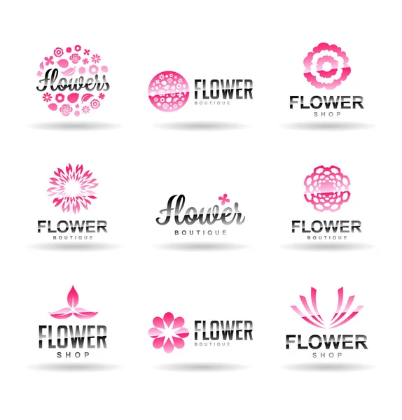 Blumen Logo Vorlagen Vektor Florale Symbole — Stockvektor