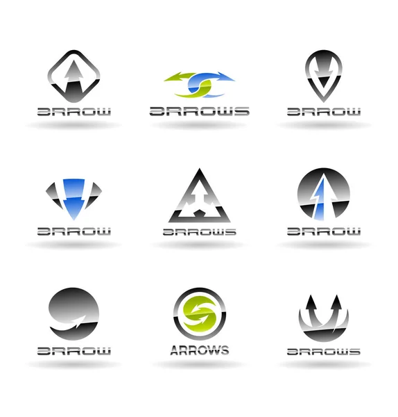 Ideas Diseño Logotipos Flecha Para Startups Inversiones Otras Empresas — Vector de stock