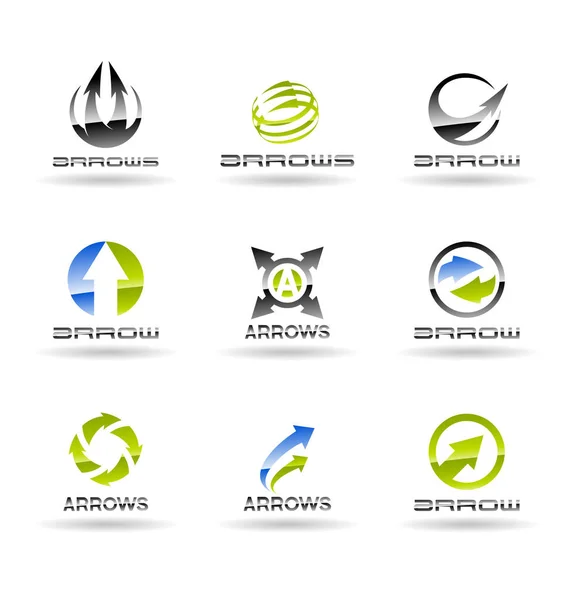 Ідеї Дизайну Логотипів Стрілок Стартапів Інвестицій Інших Компаній — стоковий вектор