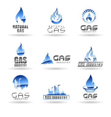 Natural gas vector logo templates clipart
