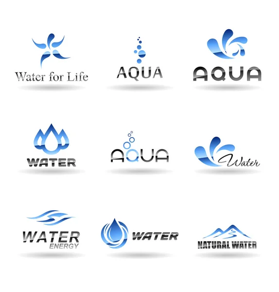 Design Logotipo Água Vetor Aqua Ícones Gota — Vetor de Stock