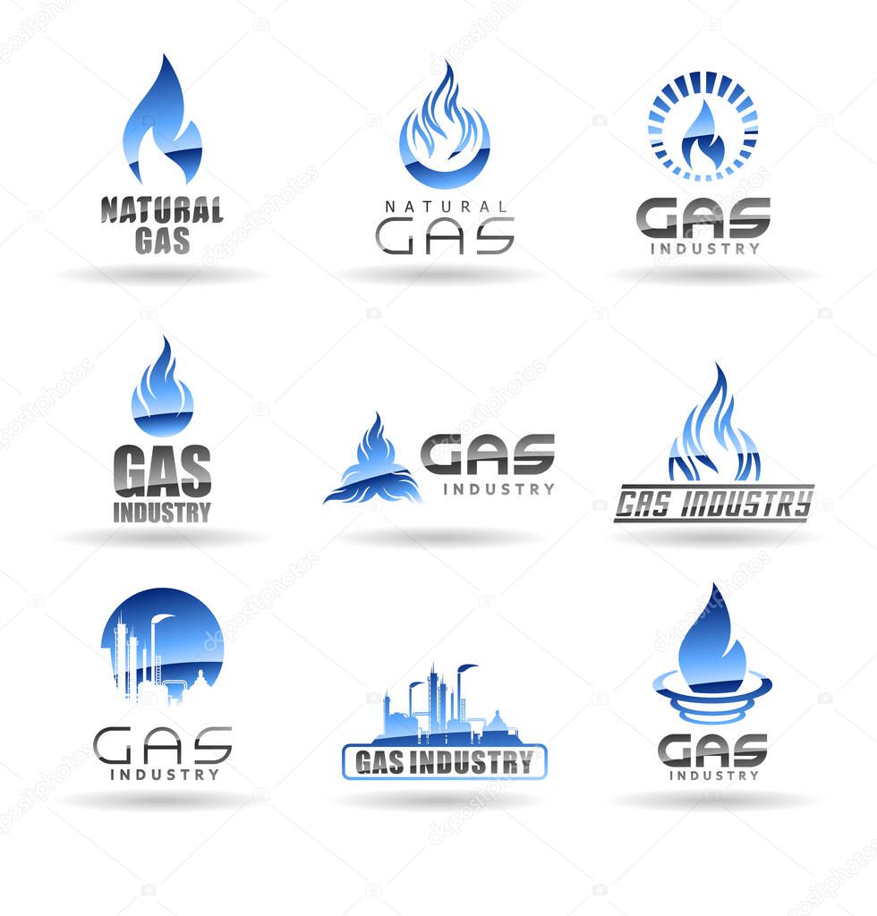 Natural gas vector logo templates