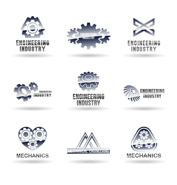 Iconos Rueda Engranaje Vectorial Elementos Diseño Del Logotipo — Vector de stock