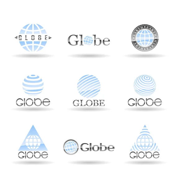 Ziemskiej Globalny Świat Ikony Szablony Logo Symbole Wektory Stockowe bez tantiem