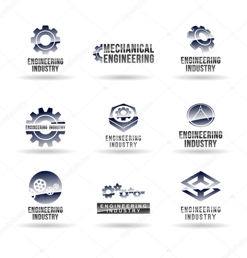 Vector gear wheel icons and logo design elements