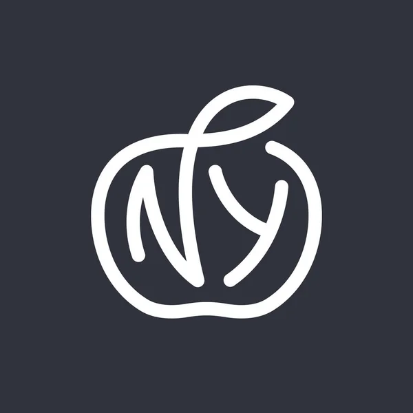 New York City Vectoriel Typographie Line Art Illustration New York — Image vectorielle