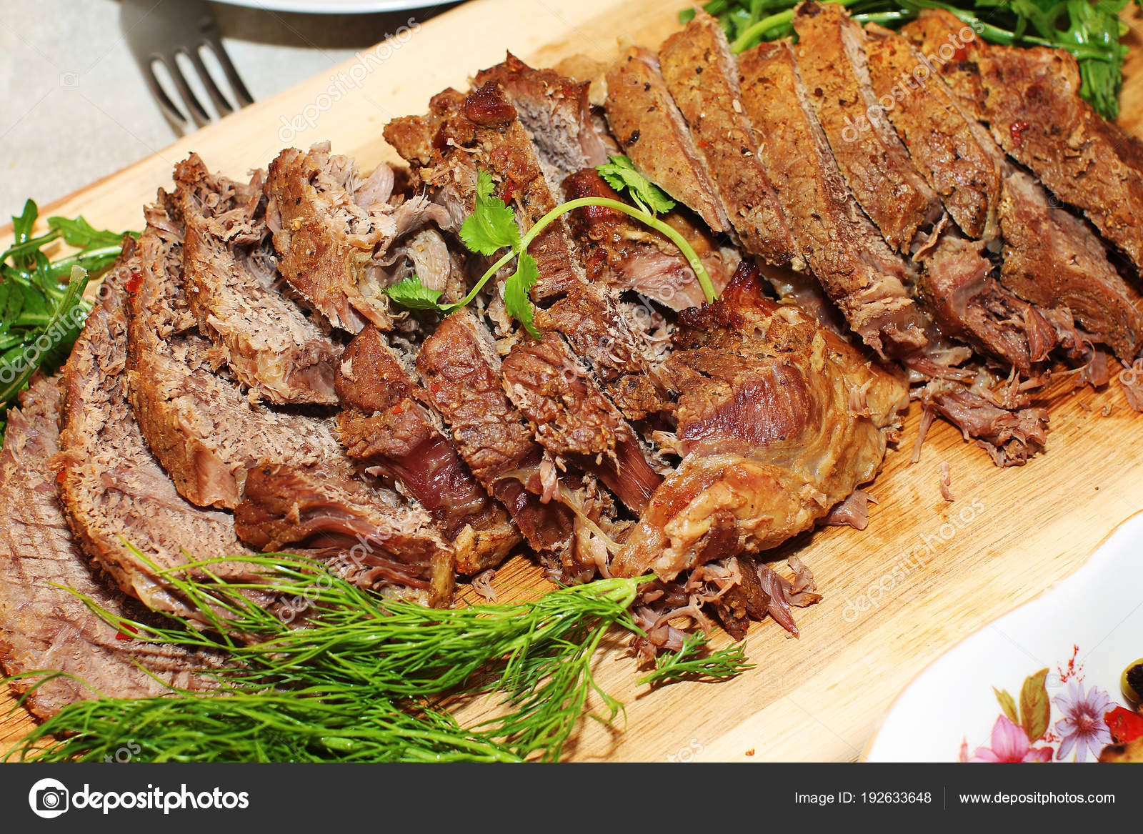 Sliced Meats Greens — Stock Photo © photosbelkina 192633648