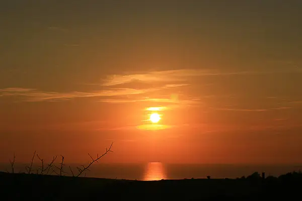 Coucher Soleil Coloré Sur Mer — Photo