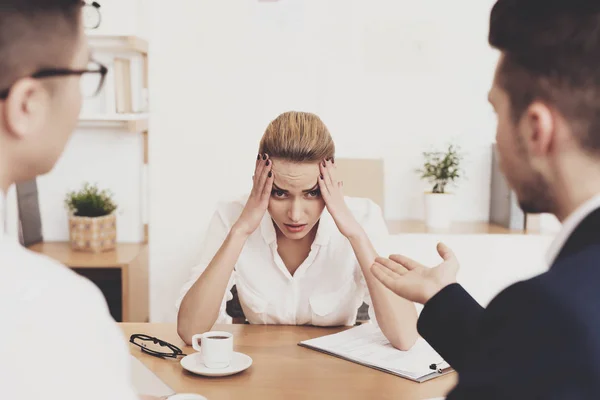 Director Woman Blouse Skirt Stressing Job Interview — Stock Photo, Image