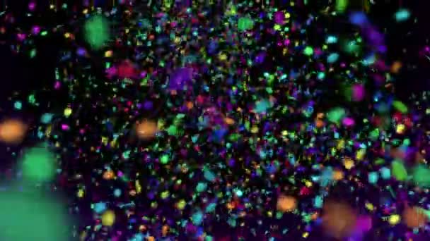 Confetti Exactamente Que Nombre Implica Montones Montones Fragmentos Papel Colores — Vídeo de stock