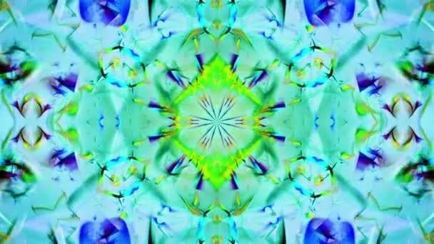 Kaleidoskop 1080P Ornamentale Bunte Kaleidoskopische Video Hintergrundschleife Eine Farbenfrohe Und — Stockvideo