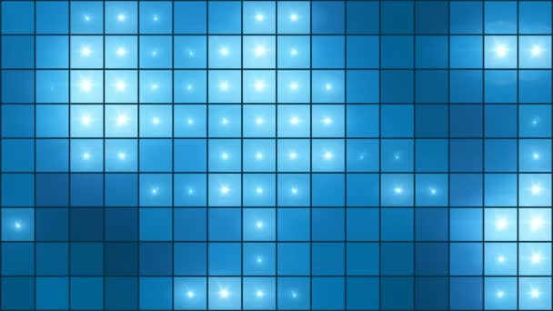 Мозаїчне Світлове Шоу Blue Illuminated Pixel Grid Video Background Loop — стокове відео