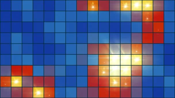 モザイク光のショー マルチカラー カラフルなピクセル グリッド ビデオの背景ループ グリッドの有機表示の動きが点灯します 生き生きとした音楽やショーの偉大なビデオの背景を温暖化 — ストック動画