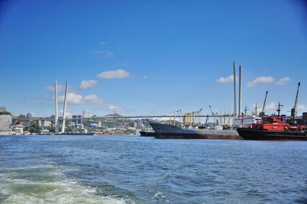 Vladivostok bağlantı noktası şehir — Stok fotoğraf