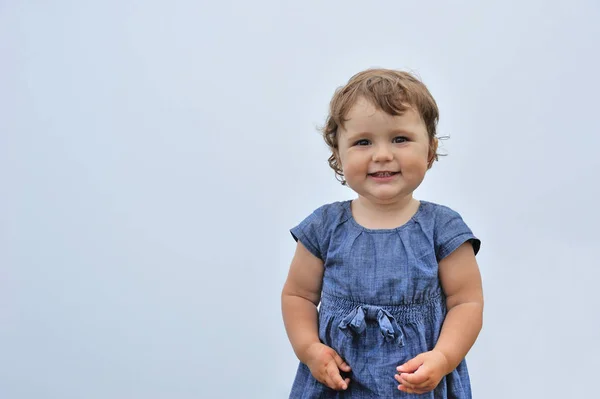 Portrait of happy beautiful laughing little girl — Stock Photo, Image