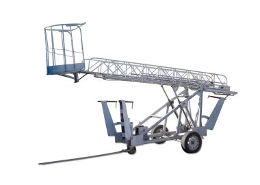 Wheeled articulated boom lift with lattice boom and basket