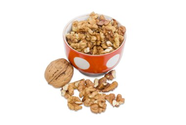 Kabuklarında bir bütün ceviz ve kabuklu çekirdekler yakın çekim