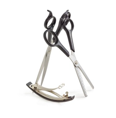 İki farklı salonların makas ve üzerinde bir ışık geri tokası