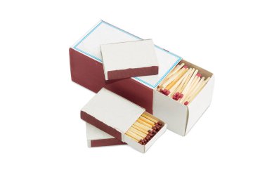 Bir büyük ve birkaç küçük kibrit kutuları ahşap Emanet maçlar