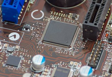 Merkezi closeup yongasında ile elektronik tahta parçası