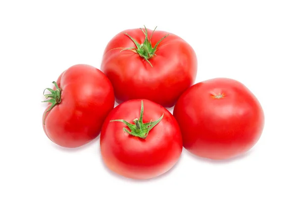 Varios tomates rojos maduros de cerca — Foto de Stock