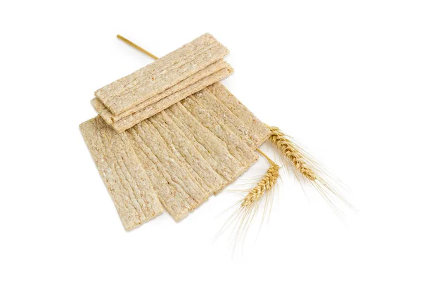 밀과 메 밀 보 리 crispbread와 밀 귀 — 스톡 사진