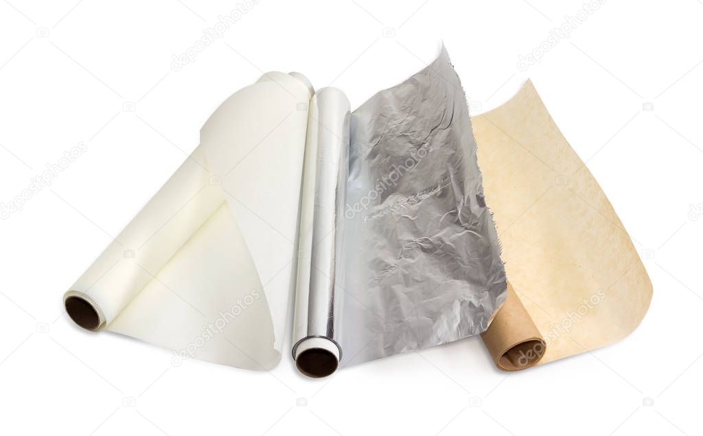 Parchment paper and aluminum foil for household use