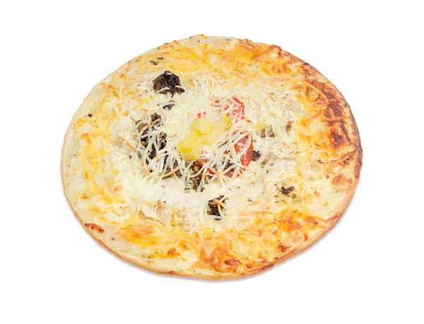 Teplá pizza s houbami a spoustu sýrů — Stock fotografie