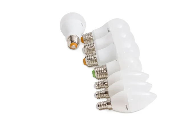 Varias lámparas de diodo emisoras de luz sobre un fondo de luz — Foto de Stock