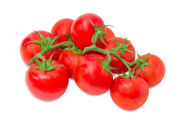 Pile de tomates rouges mûres sur les branches — Photo